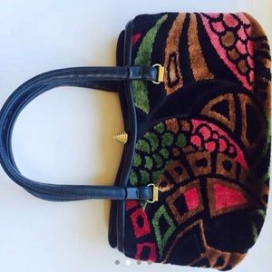 80s multicolored plush handbag